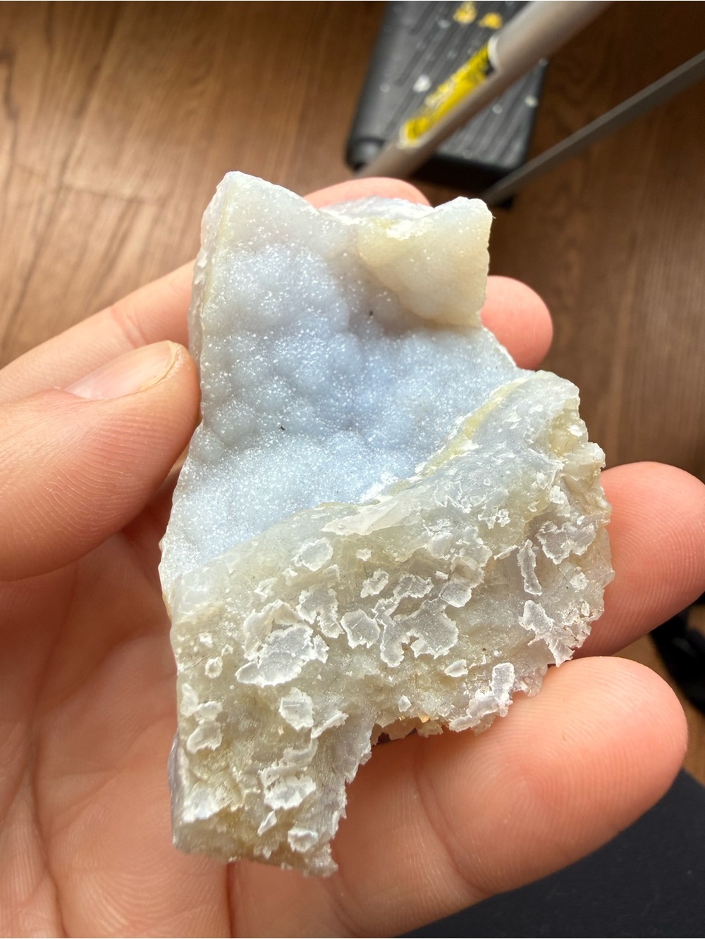 STUNNING botryoidal druzy blue lace agate specimen